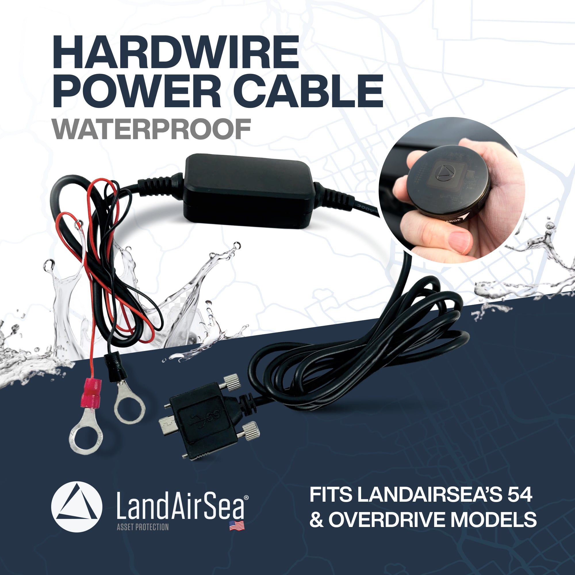 Hardwire Power Adapter Cable for GPS Trackers (Micro-USB)