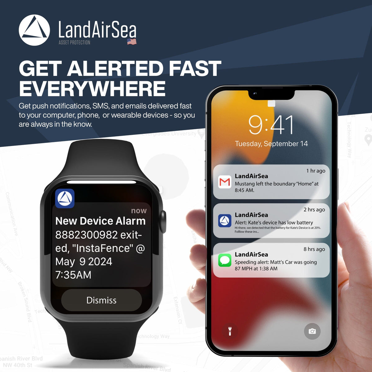 LandAirSea Model 54 GPS Tracker – Waterproof With Magnet Mount (Open Box, New)
